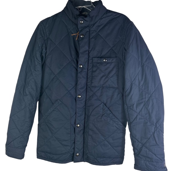 J. Crew Sussex Quilted Jacket Coat Mens Sz XS Navy Blue Barn Chore - Picture 2 of 5